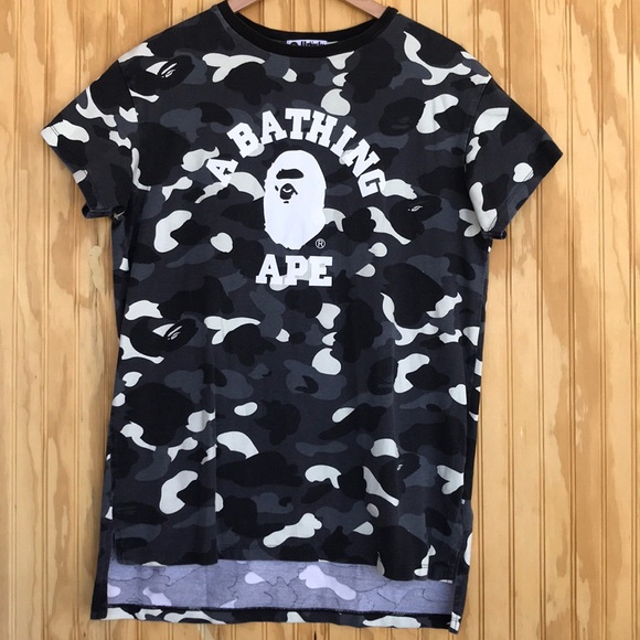 Bape Tops - Women’s Distressed Camo A Bathing Ape T-Shirt